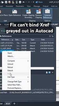 Fix can’t bind Xref grayed out in Autocad | Autocad xref tips 13