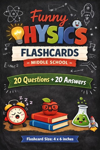 Funny Physics Flashcards | Middle School Science Study Cards | Printable 4x6 Physics Questions & Answers PDF - Etsy UK