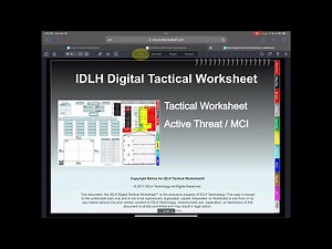 Set up and using the IDLH Digital Tactical Worksheet