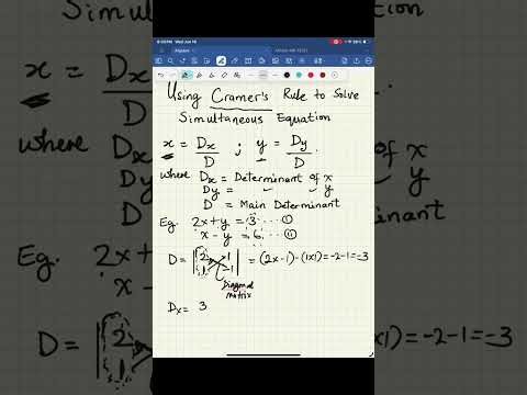 Using Cramer’s Rule to Solve Simultaneous Equations | Step‑by‑Step Explanation.
