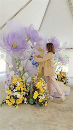 23K reactions · 1.5K shares | Beautiful Purple Giant Flowers and Butterflies #event #smallbusiness #artist #art #decor #tsemkodecor #giantflowers #silkflowers | Tsemko Decor | Facebook