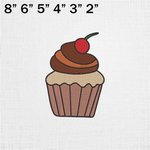 Cupcake Embroidery - Cake Pattern - Sweet Machine File - 6 Sizes - Etsy