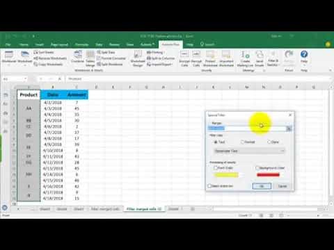 Quickly filter merged cells in Excel