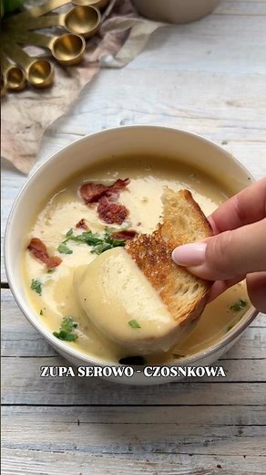 Rozgrzewająca zupa serowo - czosnkowa! #gotujzemną #recipe #zupa #jedzenie #krema
