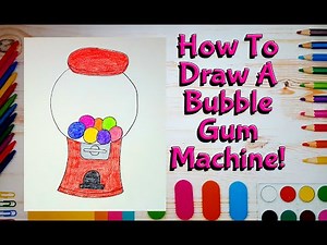 😋How To Draw A Bubble Gum Machine! (Art For Kids!) - Easy Step By Step Beginner Art/Drawing Lesson!