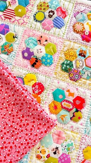 3.2K views · 157 reactions | Finished my Tussie Mussie cushion last night! Hand quilted with Perle 8 to match the background squares. The stitches aren’t perfect, but I absolutely love how it turned out! Just need a zipper and this one’s ready to tick off the list. #tussiemussiecushion #epp #epphexies #emmajeanjansen #emmajeanjansenpattern | Emma Jean Jansen | Facebook