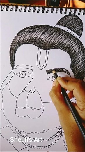 Hanuman ji sketching ❤️❤️🙏 #art#artist#hanuman#hanumanji#painting#bajrangbali#shortsfeed#shorts#draw