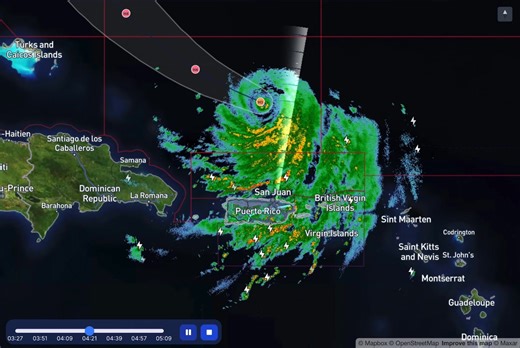 19K views · 116 reactions | 5am Sunday, August 17th, 2025 Tropical weather update & weather radar with pan & zoom in Hurricane Erin ERIN'S OUTER RAINBANDS PRODUCING GUSTY WINDS AND HEAVY RAINS ACROSS THE VIRGIN ISLANDS AND PUERTO RICO TROPICAL STORM WARNING ISSUED FOR THE TURKS AND CAICOS ISLANDS 5:00 AM AST Sun Aug 17 Location: 20.6°N 66.4°W Moving: WNW at 14 mph Min pressure: 940 mb Max sustained: 125 mph Cat 3 | Hudson Valley Weather | Facebook