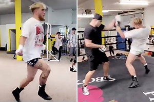 Jake Paul training ahead of next fight as YouTuber shows off left uppercuts