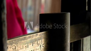 Old Weighing Scale in a Grain Mill. Close Up.