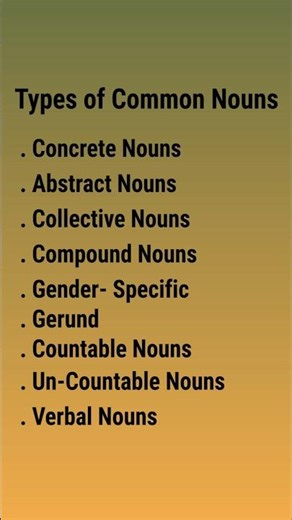 Types of Nouns #englishgrammar #typesofnouns