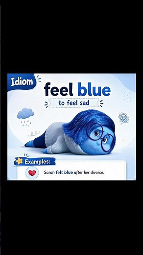 Feel Blue Meaning in English 💙 | Daily Use English Idioms #ytshorts