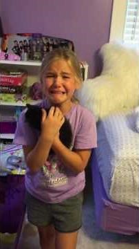 Adorable girl meets kitten for the first time and cries tears of pure joy!! - Marley & Ella