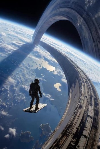 Hoverboard Adventure on a Ringworld: Epic Space Journey