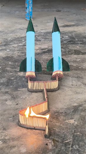 Amazing two rockets missile start with match fire sticks and successful #rocketcenterusa #experiment