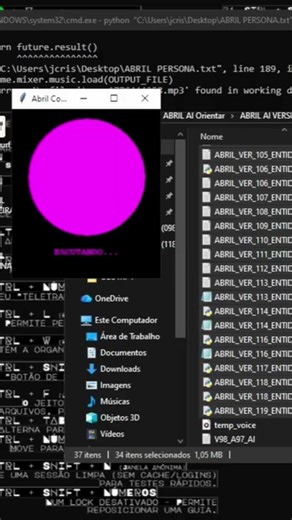 Módulo de personalidades adicionado na IA Abril. Criada por Jean via Python e Notepad