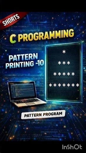 Star Pyramid Pattern in C|Pattern Printing-10| #short #coding #programming #viral