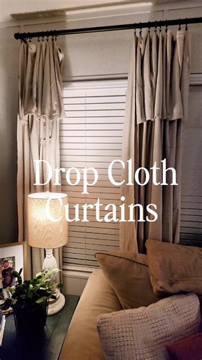 Paint Drop Cloth Curtains #DIY #curtains #HomeDecor #fyp #homeinspo | curtain