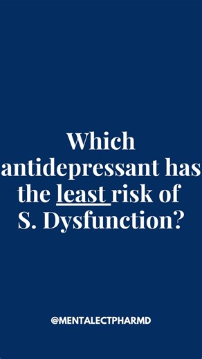 Shari Allen Perry PharmD, BCPP | Which has the LEAST risk? Well first know this: Yes, antidepressants come with a risk of dysfunction for both men and women. This is... | Instagram