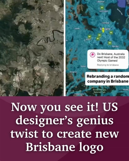 A US designer who’s never been to Brisbane has come up with a genius logo for the city ahead of the 2032 Olympics, with a subtle twist of a map giving him all the inspiration he needed. See his final design and have your say: https://bit.ly/47yyYZu | Albert & Logan News