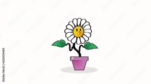 sunflower kawaii style character animation