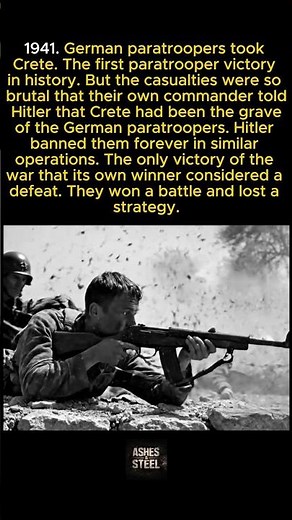 Germany won Crete with paratroopers then banned using paratroopers forever