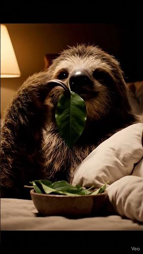 Sloth ASMR: The Slowest "Mmmmh". 🦥🥬 #Shorts