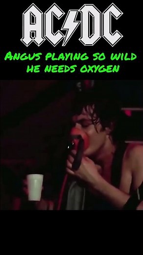 ⚡ Angus playing so wild he needs oxygen 🤘 AC/DC Energy Level #ACDC #AngusYoung