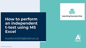 How to perform an independent t-test in MS Excel