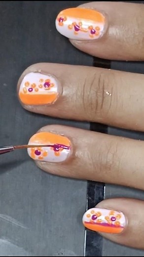 Easy flower nail art at home |Nail art for beginners |