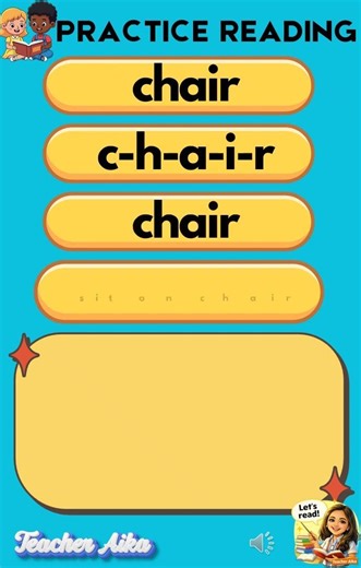 Reading Practice for Kids 📚 | Learn to Read Easy Sentences | CHAIR