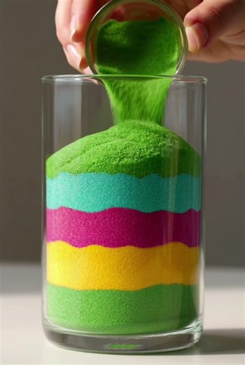 Satisfying Colorful Sand Layers in Glass 🌈 | Relaxing Sand ASMR Q4K | Peaceful Sleep & Calm Mind