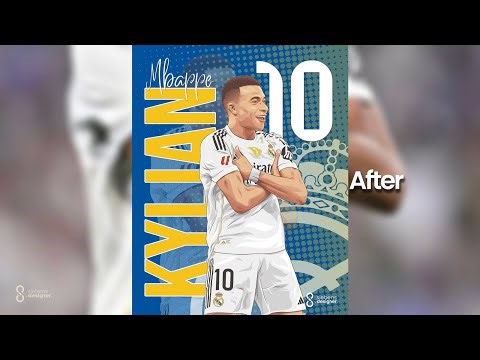 KYLIAN MBAPPE VECTOR ART | TIMELAPSE ADOBE ILLUSTRATOR