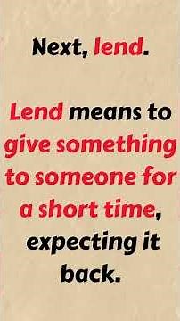 Borrow vs Lend vs Loan | Super Useful English Grammar for Learners