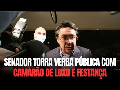 Senador torra verba pública com camarão de luxo e festança em Ubatuba