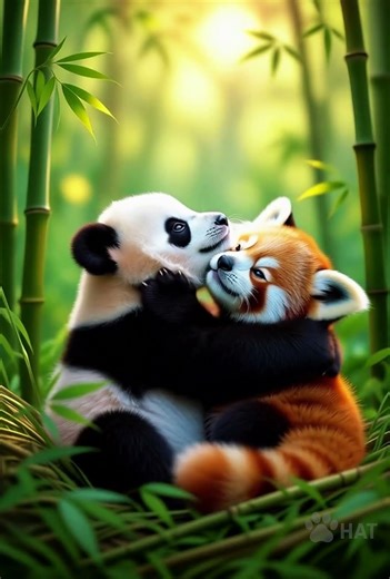 Panda & Red Panda 🎋 The Hug of Harmony | HAT Shorts
