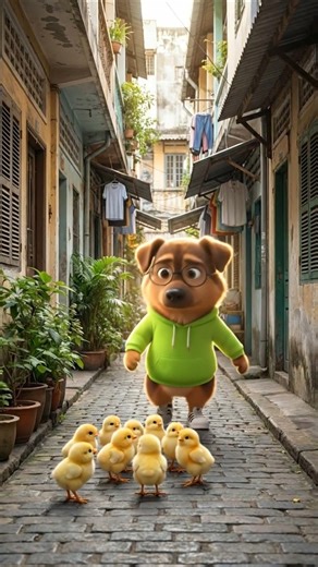 Cute Dog Protects Baby Chicks in Busy Traffic 🐣🚦 | Heartwarming 3D Animation #puppiesandkids #cute