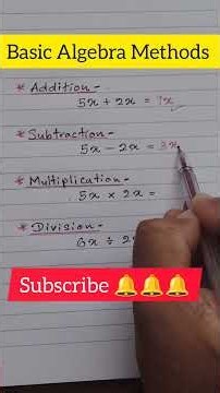Algebra BasIc Methods #maths #algebra #education