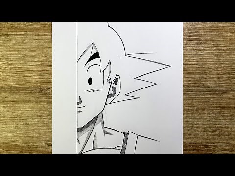 How to Draw Goku Half Face | Easy Anime Drawing Tutorial for Beginners
