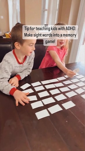 Teaching Sight Words to Kids with ADHD: Memory Game Method