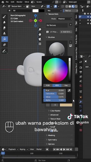 Gradient Texture Painting di Blender #3dbelndertips #blender #3d #3dmodelling #3danimation #3dblend #Short #cgntm #painting #digitalpainting