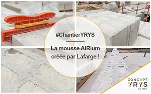 #ChantierYRYS  Connaissez-vous cette innovation révolutionnaire dans le secteur du bâtiment : AIRium, la mousse minérale isolante ? Découvrez-la en situation dans les blocs de béton Alkern ! LafargeHolcim a innové avec le lancement d’AIRium, une technologie de rupture sur le marché de l’isolation. #Révolution #Béton #Bâtiment #Isolation | Concept Yrys | Facebook