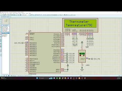 Digital Thermometer (AVR-Atmega32 Proteus Simulation)
