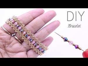 Elite Sparkle Bracelet – Beaded Bicone & Seed Bead Lacy Bracelet
