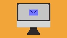 Send Email from Computer HD Animation Stock Footage - Video of business, letter: 112003444