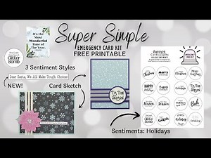 FREE PRINTABLE FAVORITE Holiday Sentiments + Card Sketch Emergency Card Kit V12