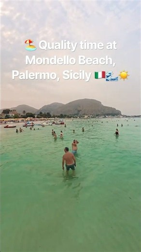 Quality time at Mondello Beach, Palermo, Sicily 🇮🇹🌊☀️ #mondello #palermo #sicilia