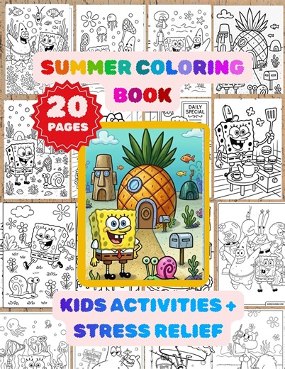 Ocean Cartoon Coloring Pages Printable, Sea Life Coloring Book Bundle, Kids Underwater Activity ( Instant Download) - Etsy