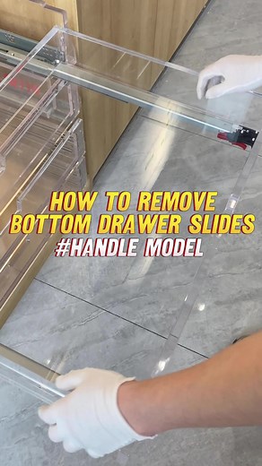 How to remove the bottom drawer slide (handle version), press and hold the handle at the same time to remove it easily.#AOLISHENG #drawerslide #disassembly #tutorial #DIY