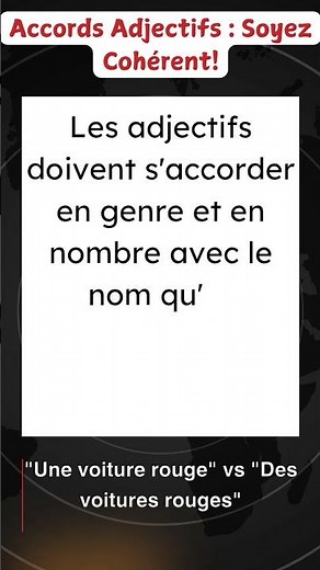 Accords Adjectifs: en genre et en nombre #grammaire #apprendre_le_français #apprendrelefrancais